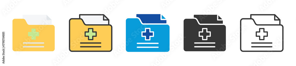 Fototapeta premium medical history icon set multi style various collection