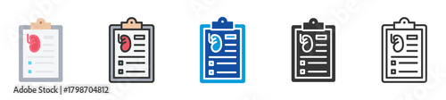 kidney function test icon set multi style various collection