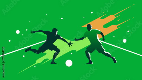 Two players competing for the soccer ball