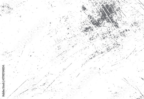 White background with scattered dark gray distressed grunge texture and scratches vector
