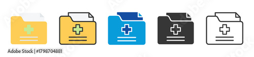 medical history icon set multi style various collection