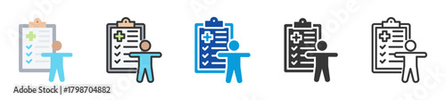 physical examination icon set multi style various collection