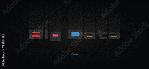 Big Data particle flow background with colorful data streams and abstract digital noise. Conceptual tech banner for AI analytics, data visualization and machine-learning projects.