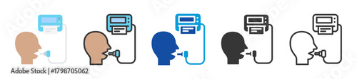 spirometry icon set multi style various collection