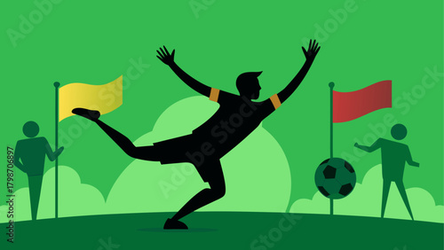 Player kicking ball on a soccer field day