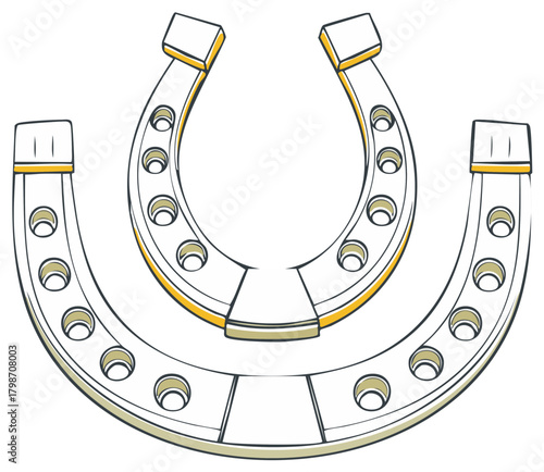 Two horseshoes symbol of luck and protection for horses and their riders