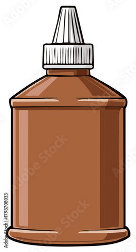 Brown Squeeze Bottle with White Cap - Dispenser Container for Liquid or Adhesive