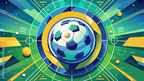 Abstract soccer ball colorful background