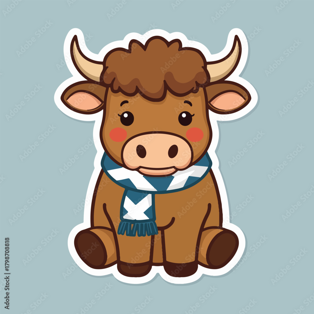 Fototapeta premium St Andrew’s Day Vector Collection of Scottish Icons, Thistle Emblems, Saltire Flags, Highland Cow, Tartan Patterns and Heritage Symbols