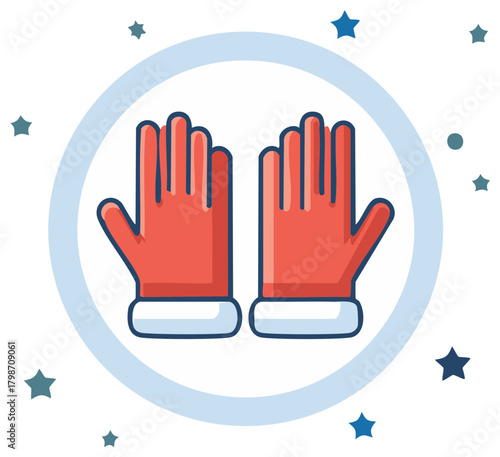 Winter Warmth Protective Gloves Gear for Cold Weather Activities Icon Graphic