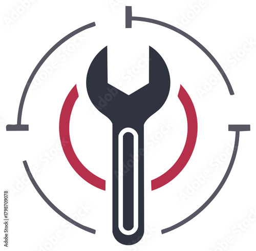 Wrench tool icon representing repair maintenance service and engineering concept