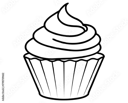 Cupcake with frosting, a sweet and delicious treat