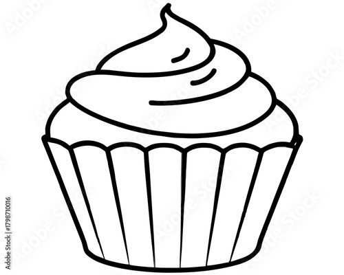 Delicious cupcake with creamy frosting