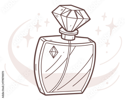 Elegant perfume bottle with diamond cap for coloring