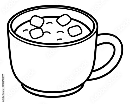 Hot chocolate mug, a cozy and comforting beverage