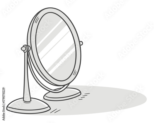 Illustration of a swivel mirror with a shadow