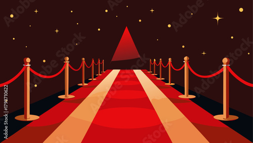 Red carpet event with ropes and stars