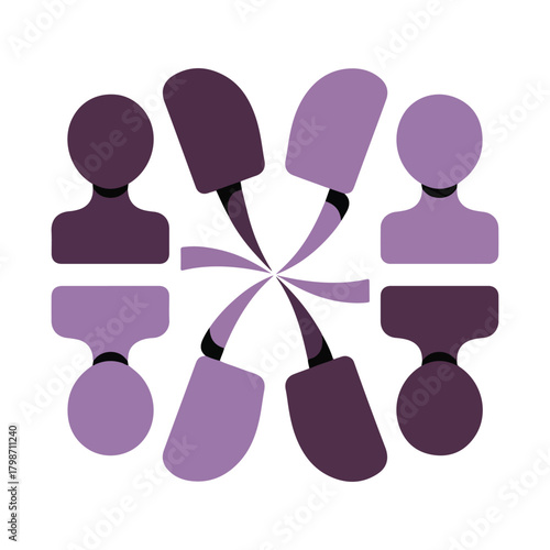 World Prematurity Day awareness illustration set with purple ribbon, baby care, family support, hope and neonatal symbols vector