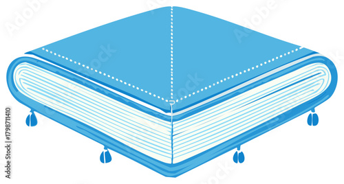 Stylized Light Blue Thick Book with Tassels Concept of Knowledge Learning and Education