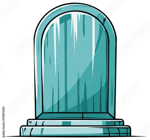 Gravestone marker monument tombstone burial cartoon illustration of death memorial grave site cemetery, memorial park isolated