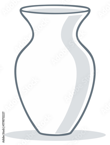 White vase illustration with gray outline