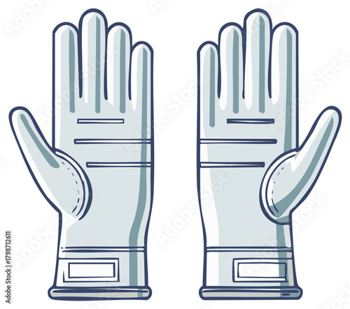 Protective Gear: Pair of Illustration Gloves for Safety and Hand Protection