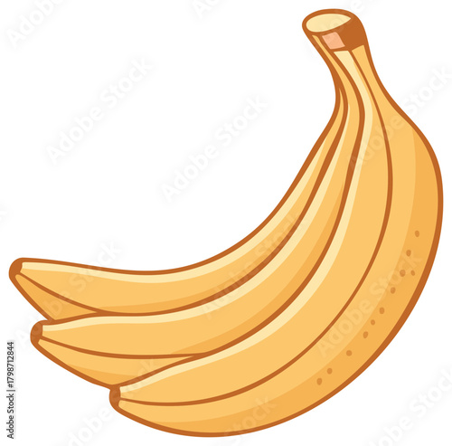 Bunch of ripe yellow bananas cartoon vector illustration
