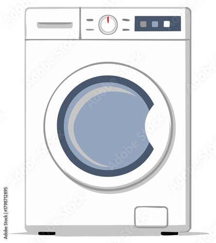 Front Load Washing Machine with Round Door for Clothes Cleaning and Laundry