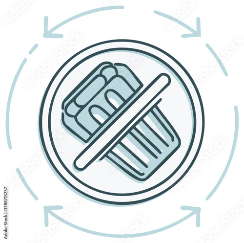 Crossed Out Shopping Cart Icon Symbolizing No Buying or Purchase Restriction