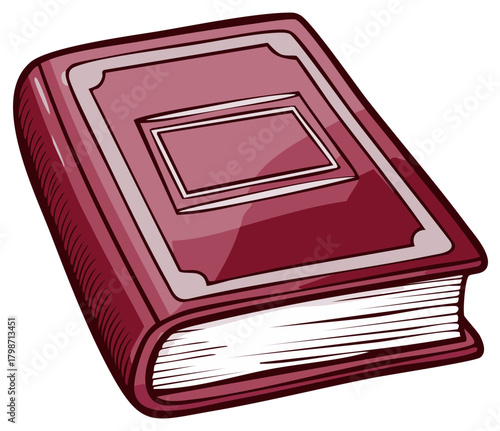 Maroon Book with Decorative Cover and White Pages for Reading or Writing Projects