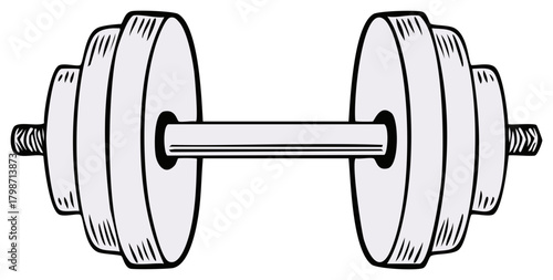 Dumbbell illustration. Bodybuilding equipment vector graphic.