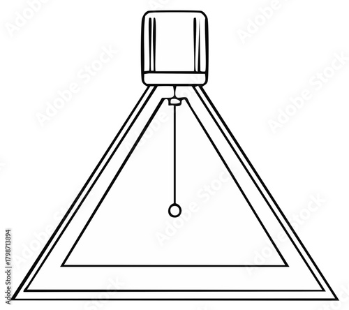 Warning triangle with reflective strip and light for roadside safety