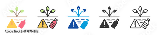 soil pollution icon set multi style various collection