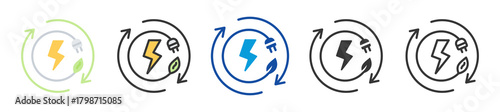 renewable energy icon set multi style various collection