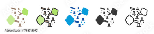 deforestation icon set multi style various collection