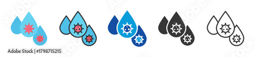 contamination icon set multi style various collection
