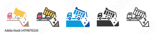 landfill icon set multi style various collection