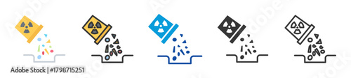 waste diposal icon set multi style various collection