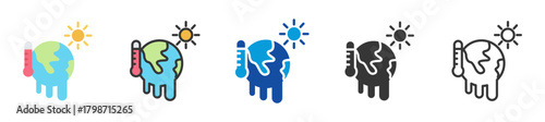 global warming icon set multi style various collection