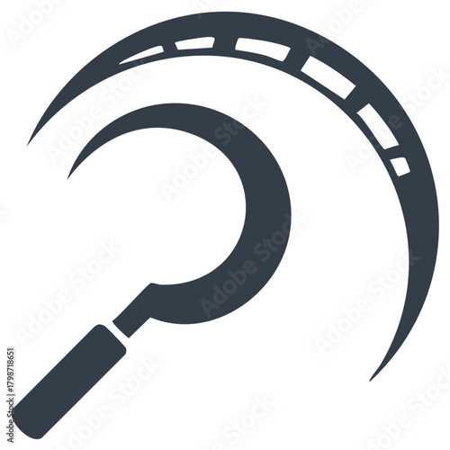 Sickle and Winding Road Symbolizing Farming Agricultural Industry and Transportation Infrastructure