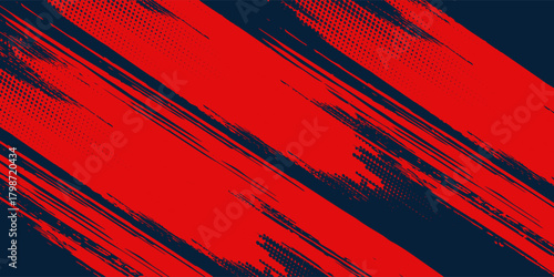 Top blue banner design vector, dynamic sporty horizontal background whit orange grunge