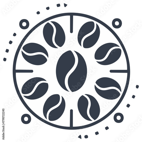 Coffee bean art symbol design icon illustration. Cafe and drink concept.