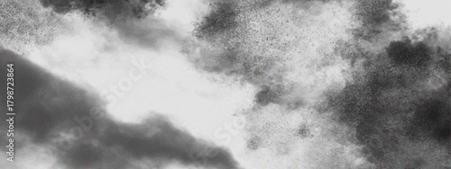 Black and White Abstract of Gritty Smoke, Dust Clouds, and Whispering Vapors, Gray Clouds Texture Background for Design, Photography, and Stock Use in Monochrome, Moody element.