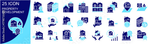 Property Development Icon Set Collection In Flat Style	