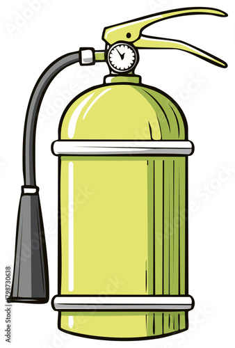 Green Fire Extinguisher Safety Equipment Illustration for Emergency Protection