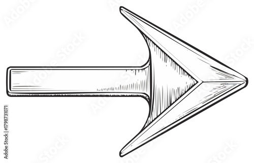 Drawn Arrow Illustration Directional Guidance Symbol Pointing Sign Navigation Cursor