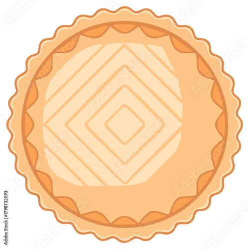 Cartoon pie illustration, dessert pastry with decorative crust