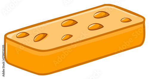 Rectangular Orange Candy Bar with Almonds
