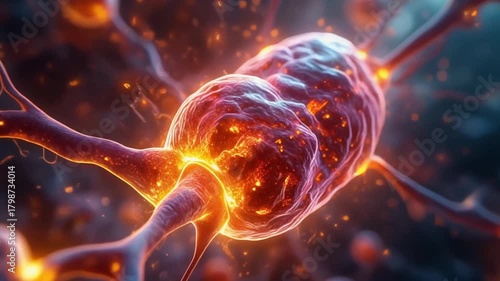 A vibrant neuron illustrates the process of epigenetic modification, as a biological signal pattern is altered within the cell nucleus