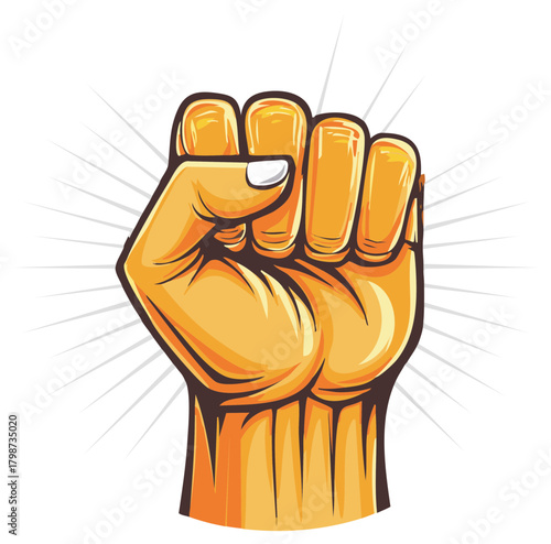 Raised clenched fist symbol of protest or power